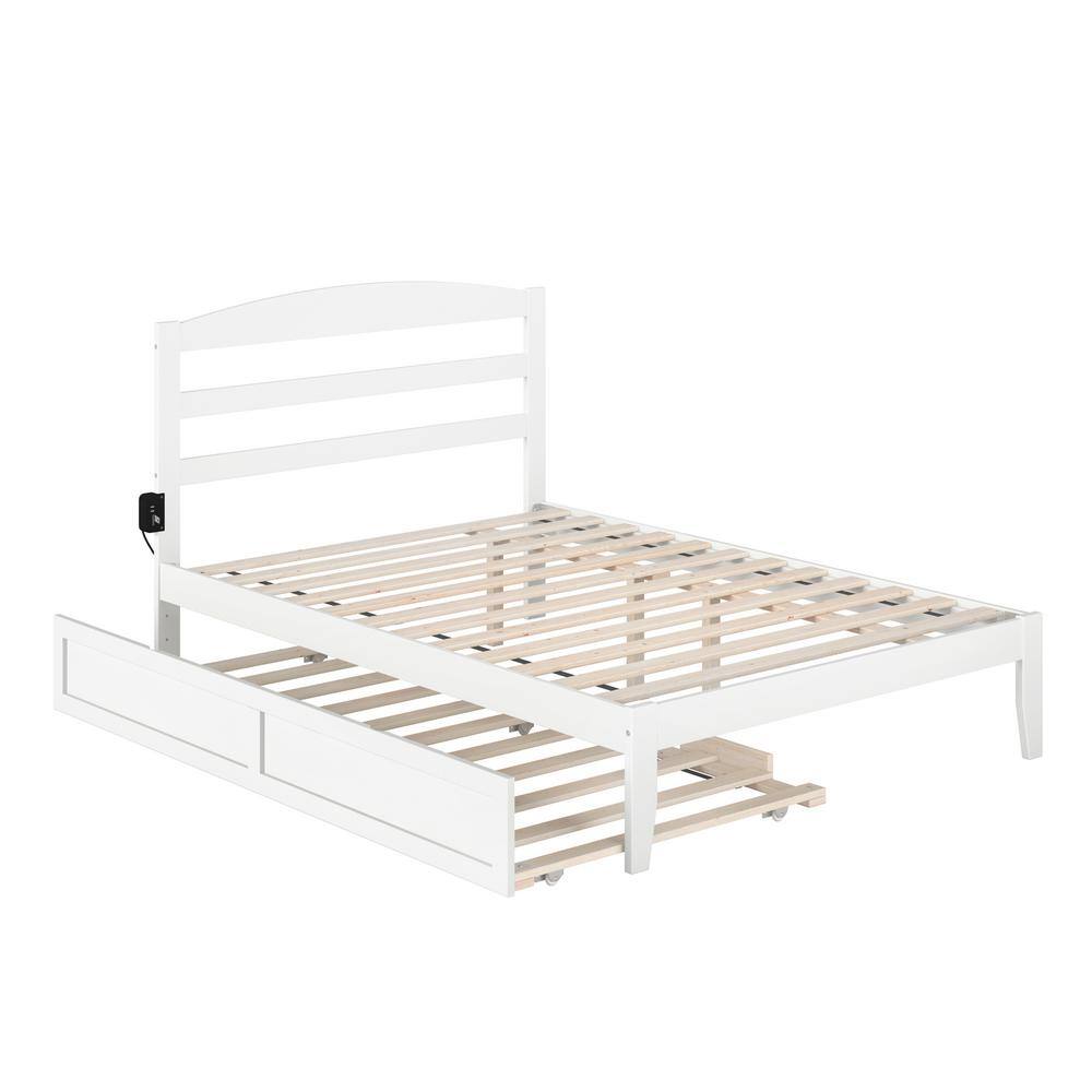 AFI Warren 53-1/2 in. W White Full Solid Wood Frame with Twin Pull Out ...