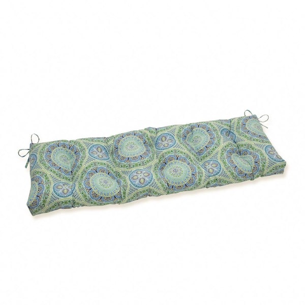 Pillow Perfect Novelty Rectangular Outdoor Bench Cushion in Blue