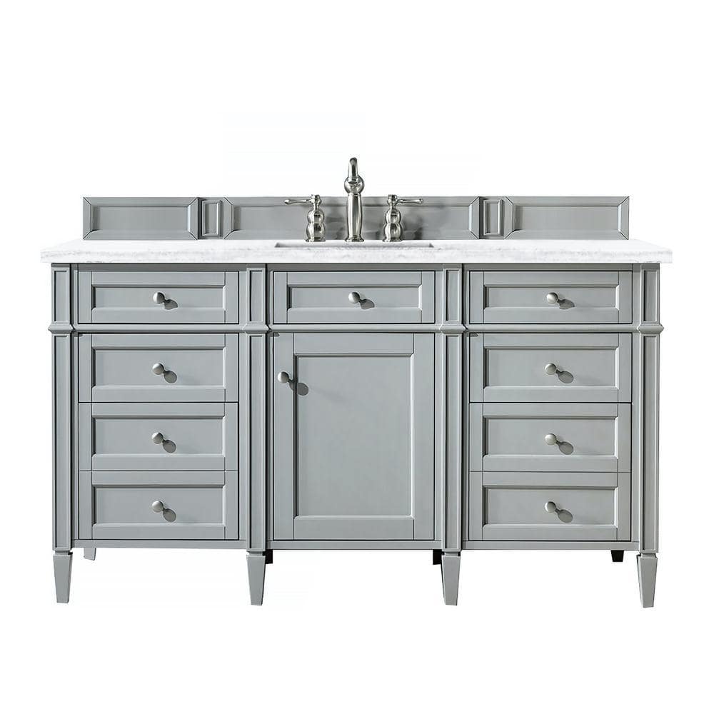 Brittany 60 in. W x 23.5 in. D x 34 in. H Single Vanity in Urban Gray with 