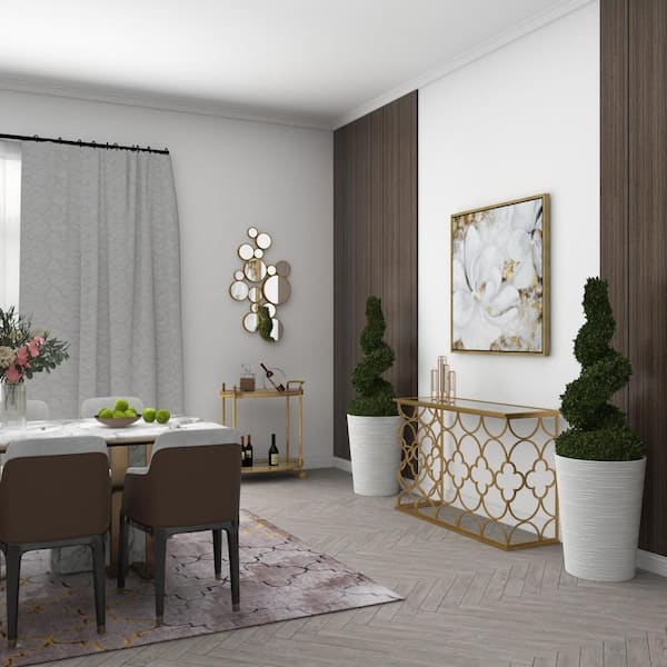 40 in. x 22 in. Bubble Cluster Round Framed Gold Wall Mirror