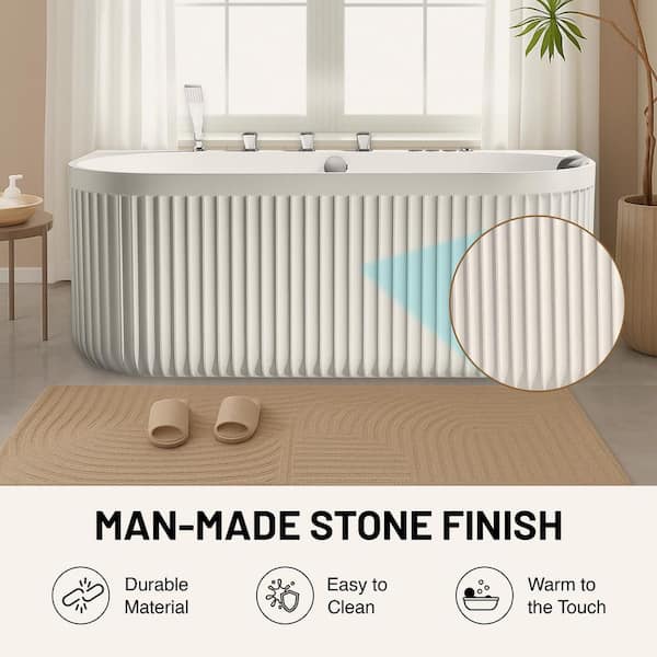 ANZZI Stone Belle 67 in. x 32 in. Flatbottom Freestanding