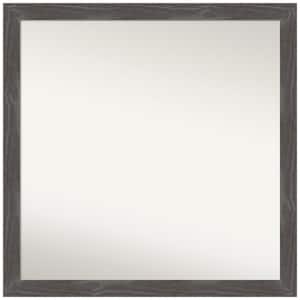 Woodridge Rustic Grey 29 in. x 29 in. Non-Beveled Farmhouse Square Wood Framed Wall Mirror in Gray