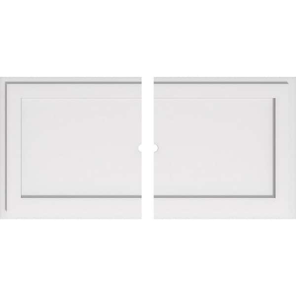 Ekena Millwork 36 in. W x 18 in. H x 1 in. ID x 1 in. P Rectangle Architectural Grade PVC Contemporary Ceiling Medallion (2-Piece)