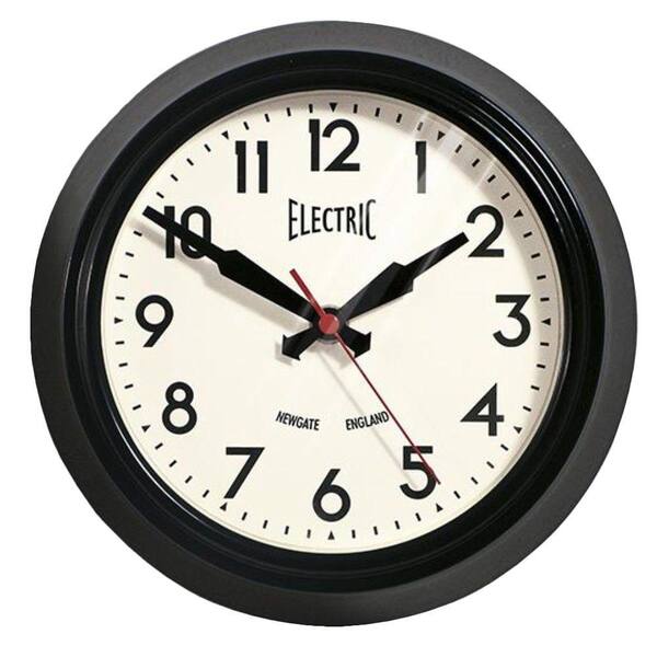 Generic unbranded 8.5 in. 1950's Black Gloss Wall Clock