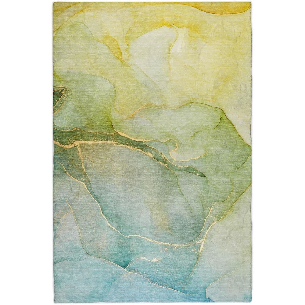 Dream Shag Premium Machine Washable Abstract ADS508 Green 10 ft. x 14 ft. Area Rug price history on PriceWatchPro