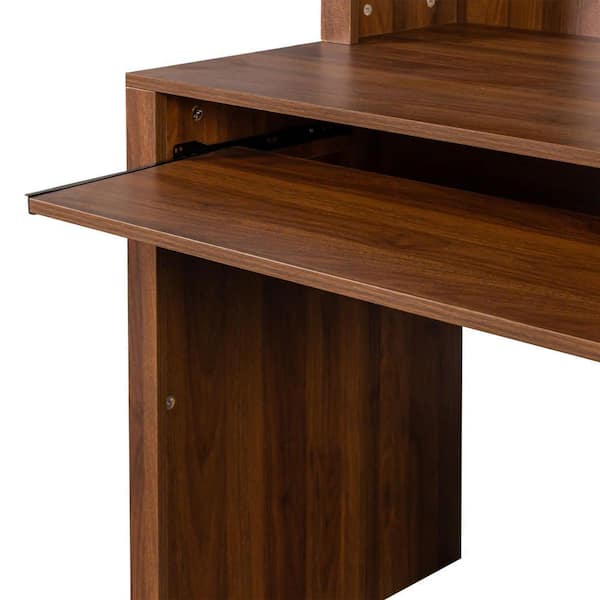 Z-joyee 59.06 in. Rectangular Walnut Home Office Computer Desk