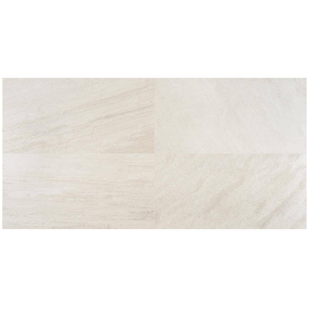 SkyTech 24" x 48" Beige Matte Porcelain Stone Look Tile