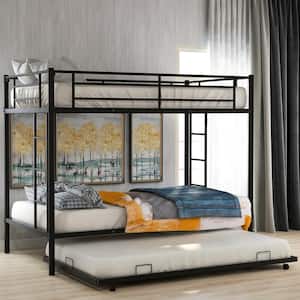 Black Twin Over Twin Bunk Bed with Trundle