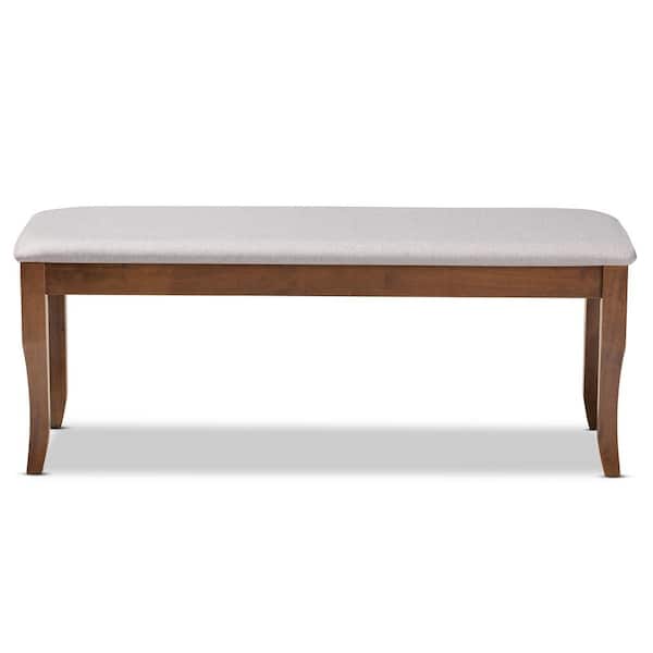 Baxton Studio Cornelie Grey and Walnut Fabric Dining Bench