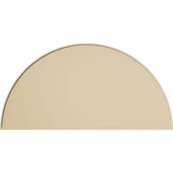76-in. W x 38-in. H x 2-in. P Half Round Smooth Signature Urethane Pediment, Primed Tan