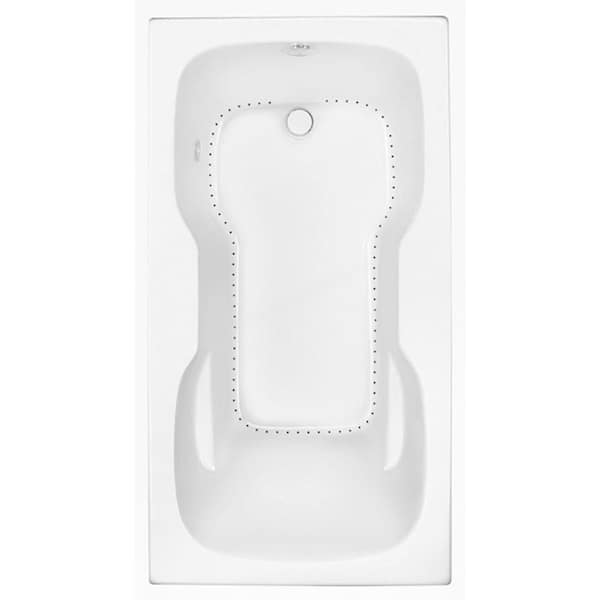 Aquatic Serenity 4 - 60 in. Rectangular Bathtub with Reversible Drain in Acrylic Drop-in DriftBath and Chromotherapy White