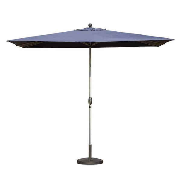 9.6 ft. Rectangle Patio Umbrella with Crank Lift and Tilt Function, Navy Blue (Base not included)