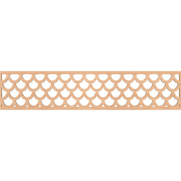 Ekena Millwork Hudson Fretwork 0.25 in. D x 46.75 in. W x 10 in. L Hickory Wood Panel Moulding