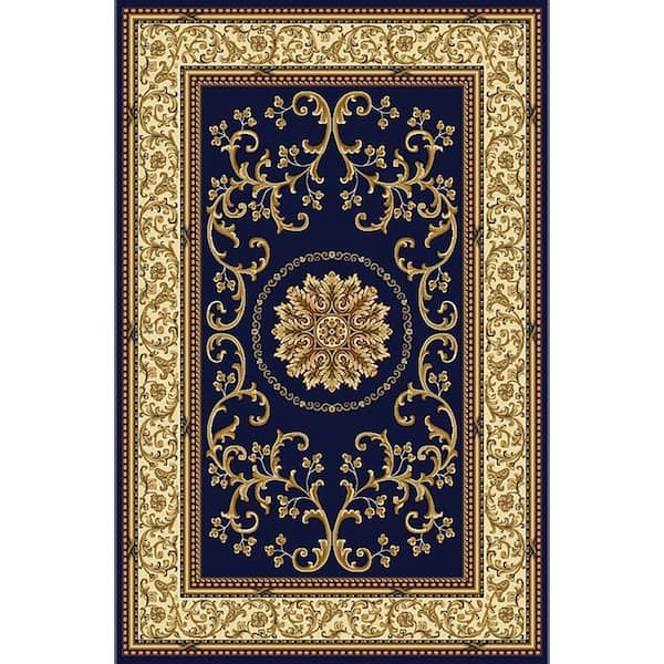 Noble Navy 8 ft. x 12 ft. Traditional Medallion Oriental Area Rug