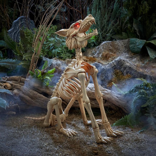 2.5 ft Halloween Classics Animated LED Skeleton Wolf