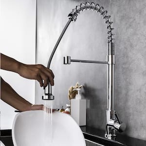 Lanuvio Brass Single-Handle Pull-Down Spray Kitchen Faucet in Chrome