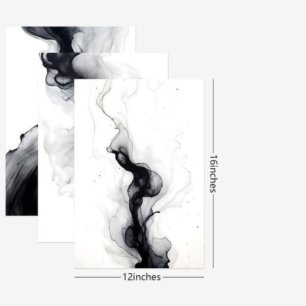 3 Piece Unframed Abstract Posters Wall Art, 12 in. x 16 in. Modern