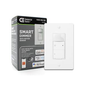 500-Watt Single White Pole Smart Dimmer Switch with Motion Sensor Powered by Hubspace (1-pack)