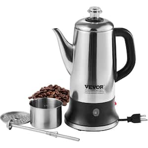12-Cup Electric Percolator Coffee Pot, 304 Stainless Steel Coffee Percolator with Keep Warm Function