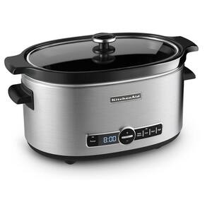 6 Qt. Programmable Stainless Steel Slow Cooker with Built-In Timer and Temperature Settings