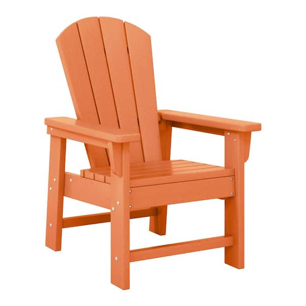 WESTIN OUTDOOR Children's Laguna Outdoor Patio All Weather Fade Resistant Kids Poly Plastic Adirondack Chair in Orange
