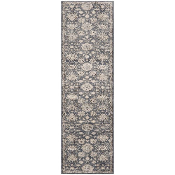 Concerto Blue/Beige 2 ft. x 8 ft. Farmhouse Kitchen Runner
