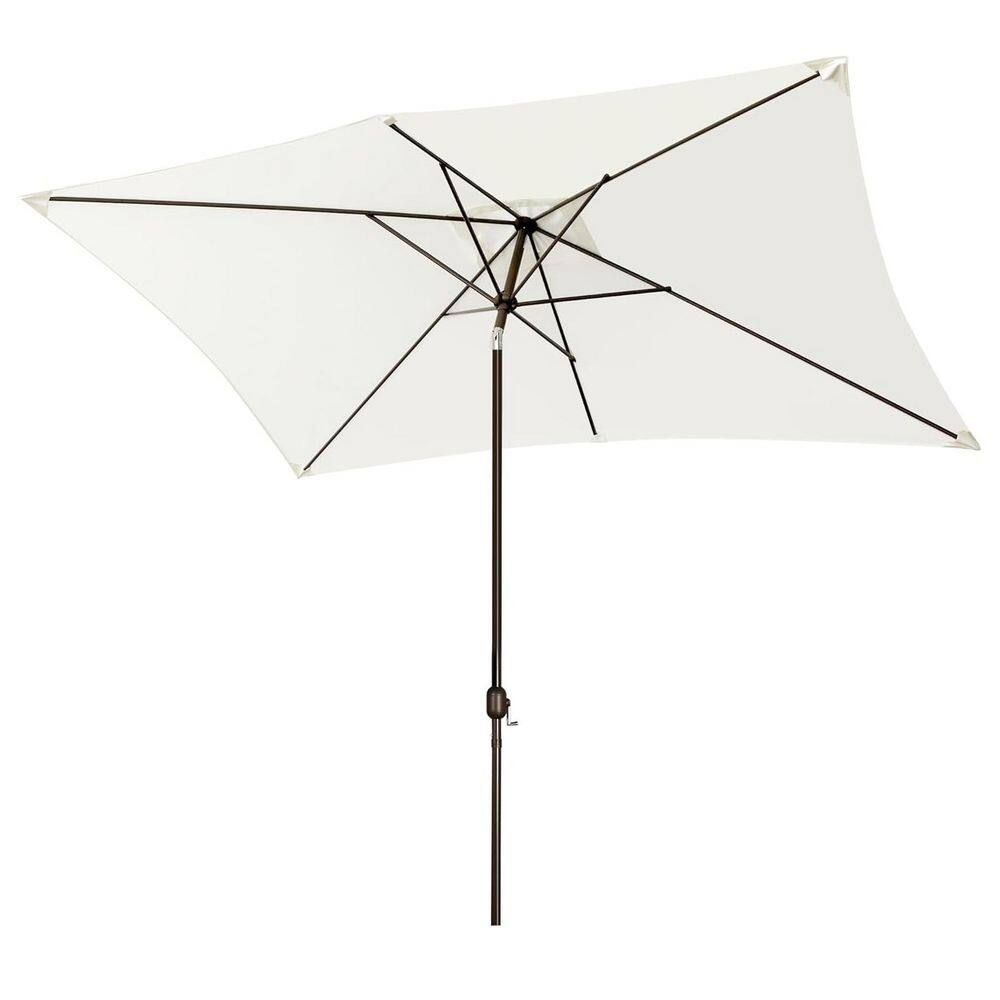 6.5 ft. x 10 ft. Metal Market Tilt Patio Umbrella in Ivory