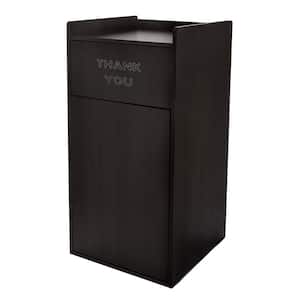 40 gal. Black Wood Tray Top Waste Enclosure Commercial Trash Can Receptacle
