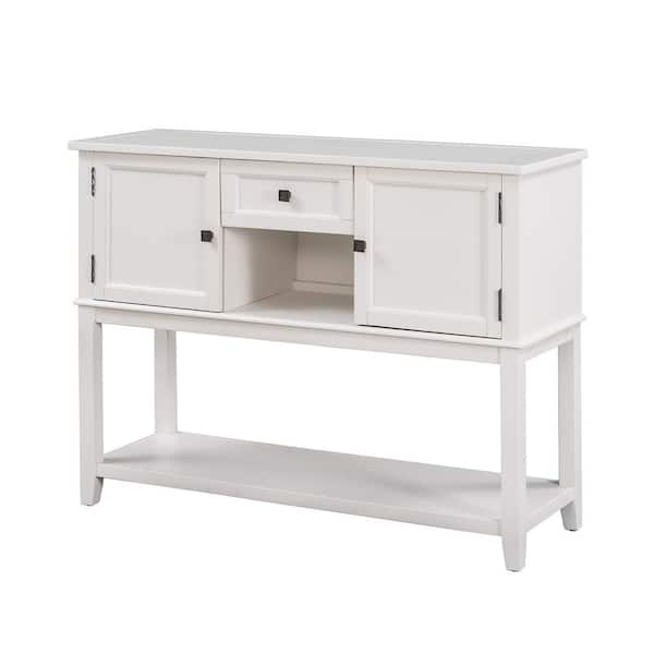 STICKON 45.2 in. L White Standard Rectangle Wood Console Table with Drawers