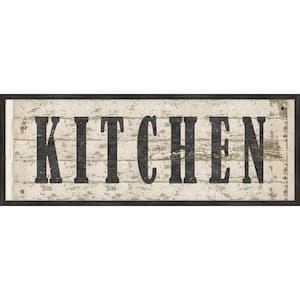 Kitchen Wood Sign Framed Giclee Typography Art Print 42 in. x 16 in.