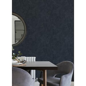 Cabo Blue Rippled Arches Matte Non-Pasted Non-Woven Paper Wallpaper
