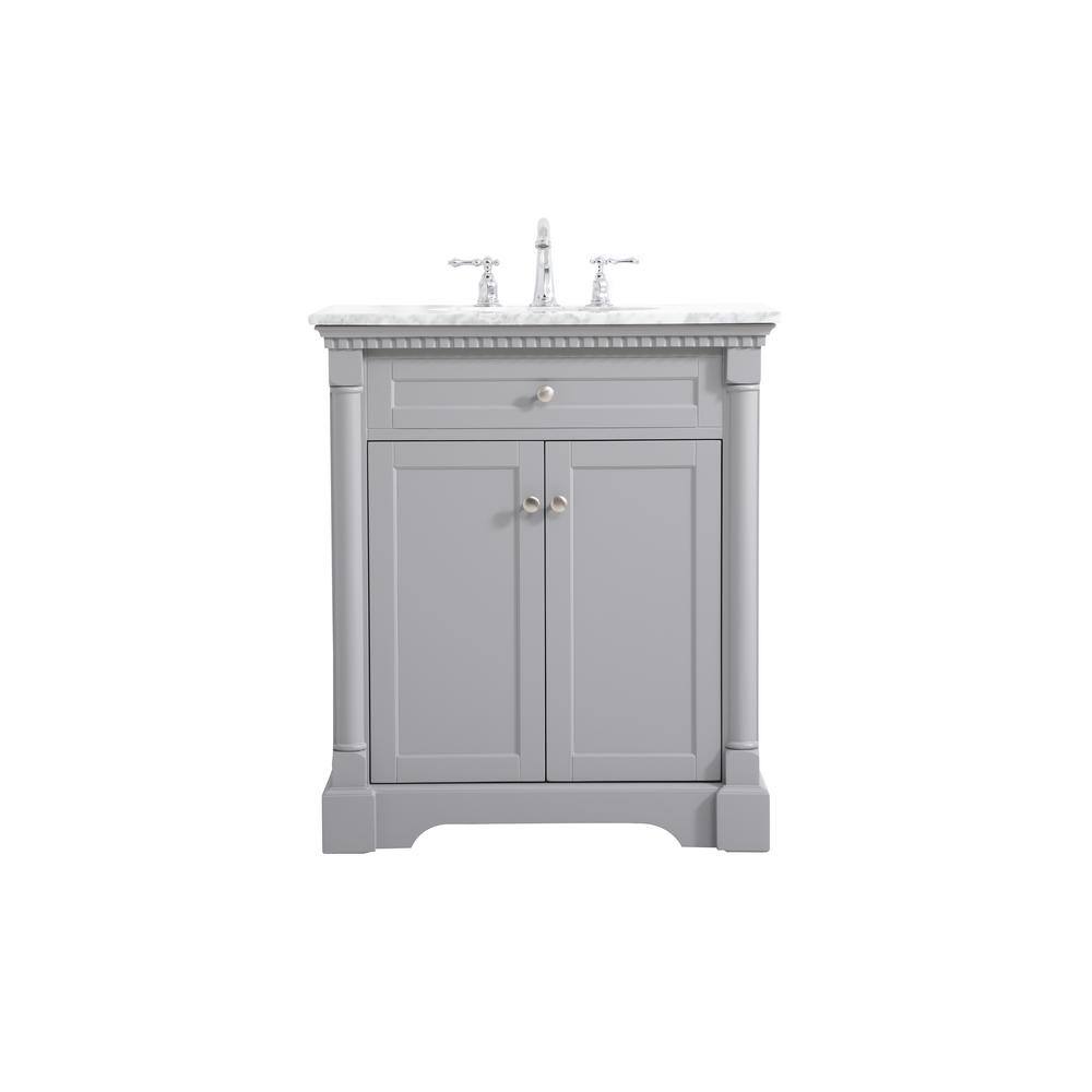 Simply Living 30 in. W x 21.5 in. D x 35 in. H Bath Vanity in Grey with Car
