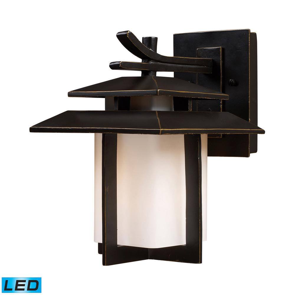 Hazelnut Bronze Dimmable LED Wall Sconce with Glass Shade