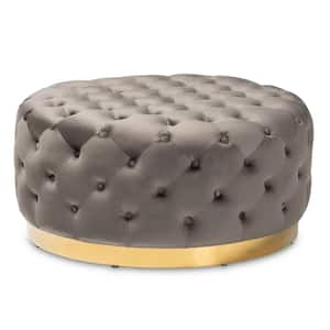 Sasha Grey and Gold Ottoman