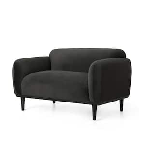 50 in. Dark Gray/Matte Black Polyester 2-Seat Loveseat