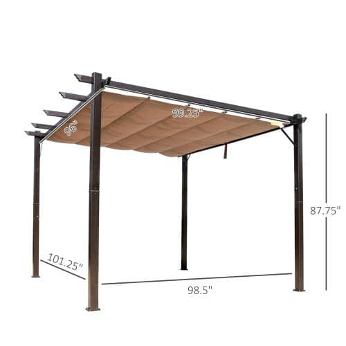 hito_eo　新品 OUTDOOR PRODUCTS for SALON Outsunny Adjustable Height Pop Up Canopy, Beige | Aosom.com