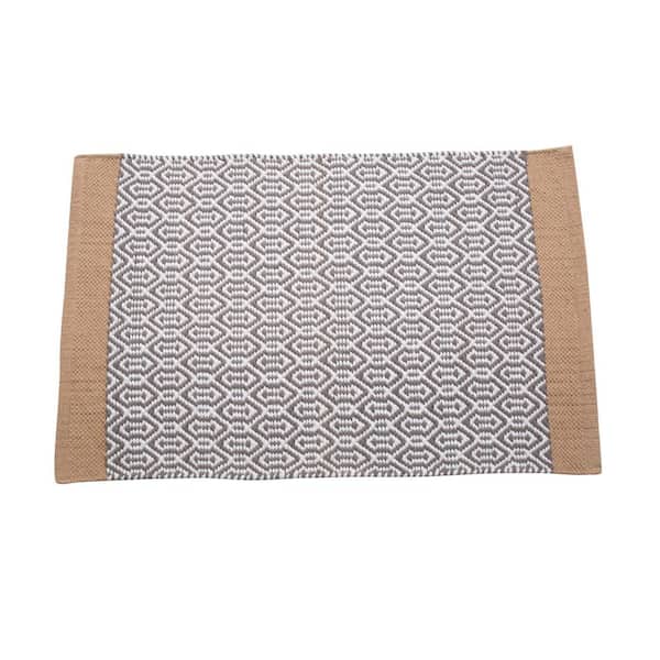 m MODA at home enterprises ltd. CARMEN BATH MAT 20 in. x 32 in. COTTON GRAY