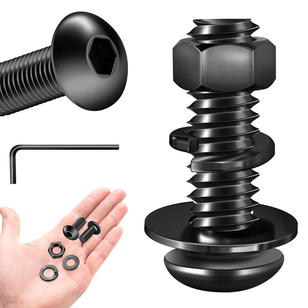 MarySino 1/4 in.-20 x 3/4 in. Black Oxide Stainless Steel Hex