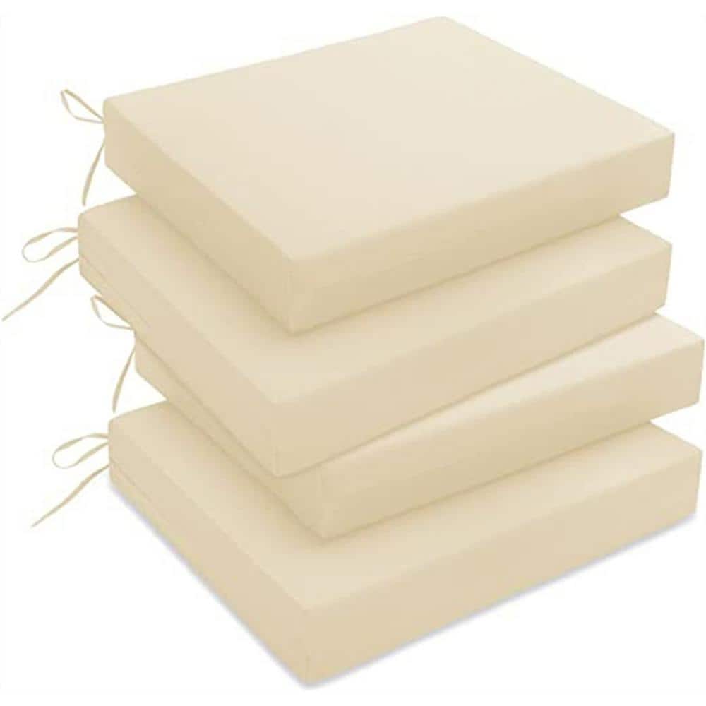 Outdoor Chair Cushions, Waterproof Square Corner Memory Foam Seat Cushions 