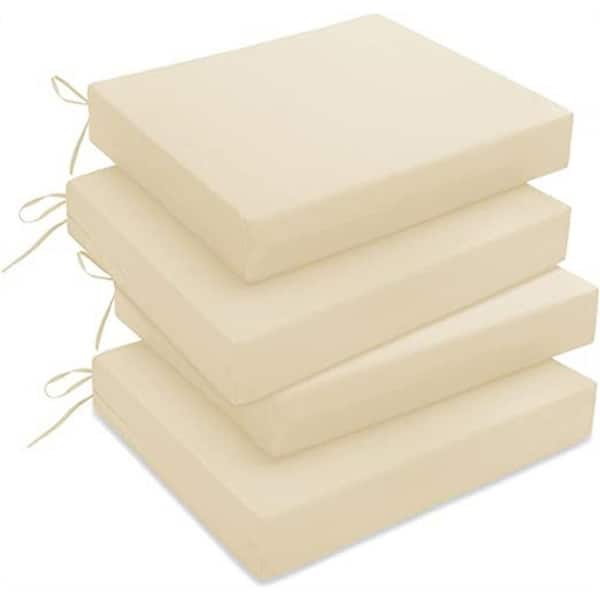 Unbranded Outdoor Chair Cushions, Waterproof Square Corner Memory Foam Seat Cushions with Ties, Throw Pillow
