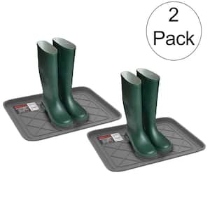 Gray 20 in. x 15.5 in. Diamond Pattern Boot Tray 2 Pack