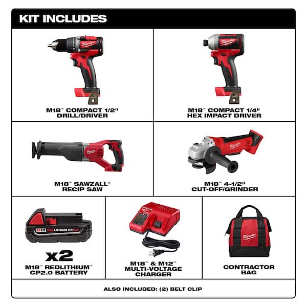 Milwaukee M18 18V Lithium-Ion Brushless Cordless Compact Drill
