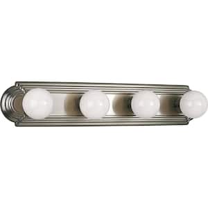Broadway Collection 4-Light Brushed Nickel Traditional Bath Vanity Light