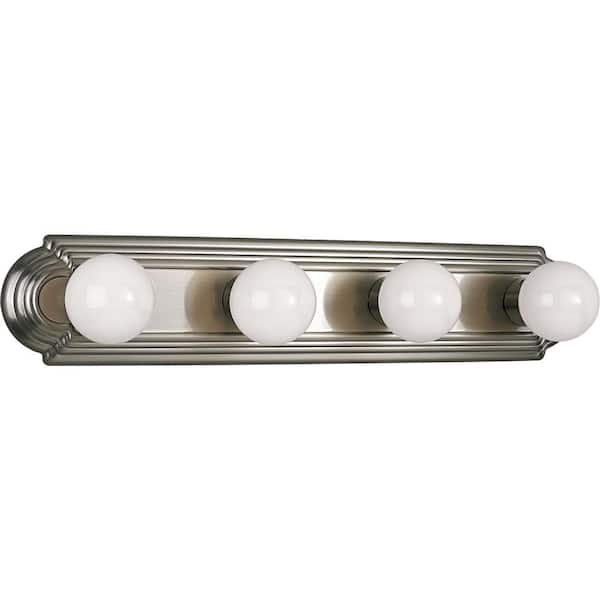 Progress Lighting Broadway Collection 4-Light Brushed Nickel Traditional Bath Vanity Light