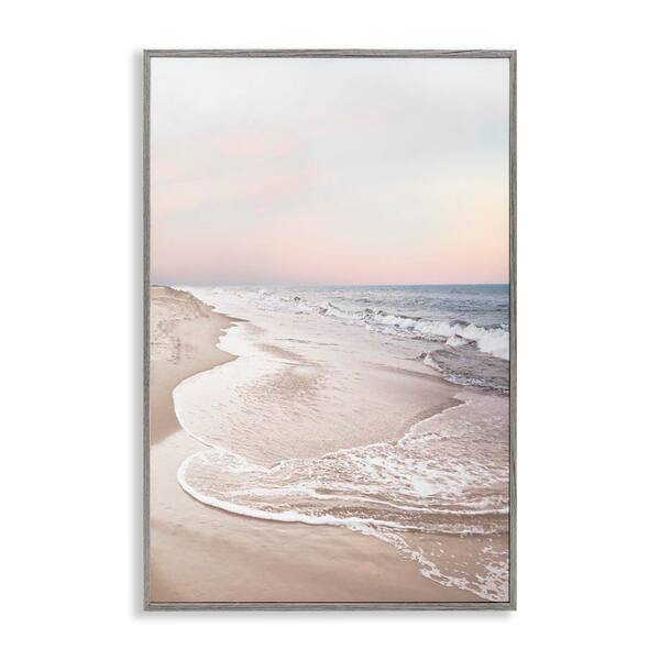 Stupell Industries Beautiful Beach Oasis by Natalie Carpentieri Gray Framed Coastal Giclee Art Print 18 in. x 12 in.