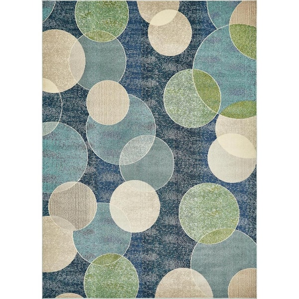 Unique Loom Chromatic Seaside Navy Blue 9' 0 x 12' 0 Area Rug