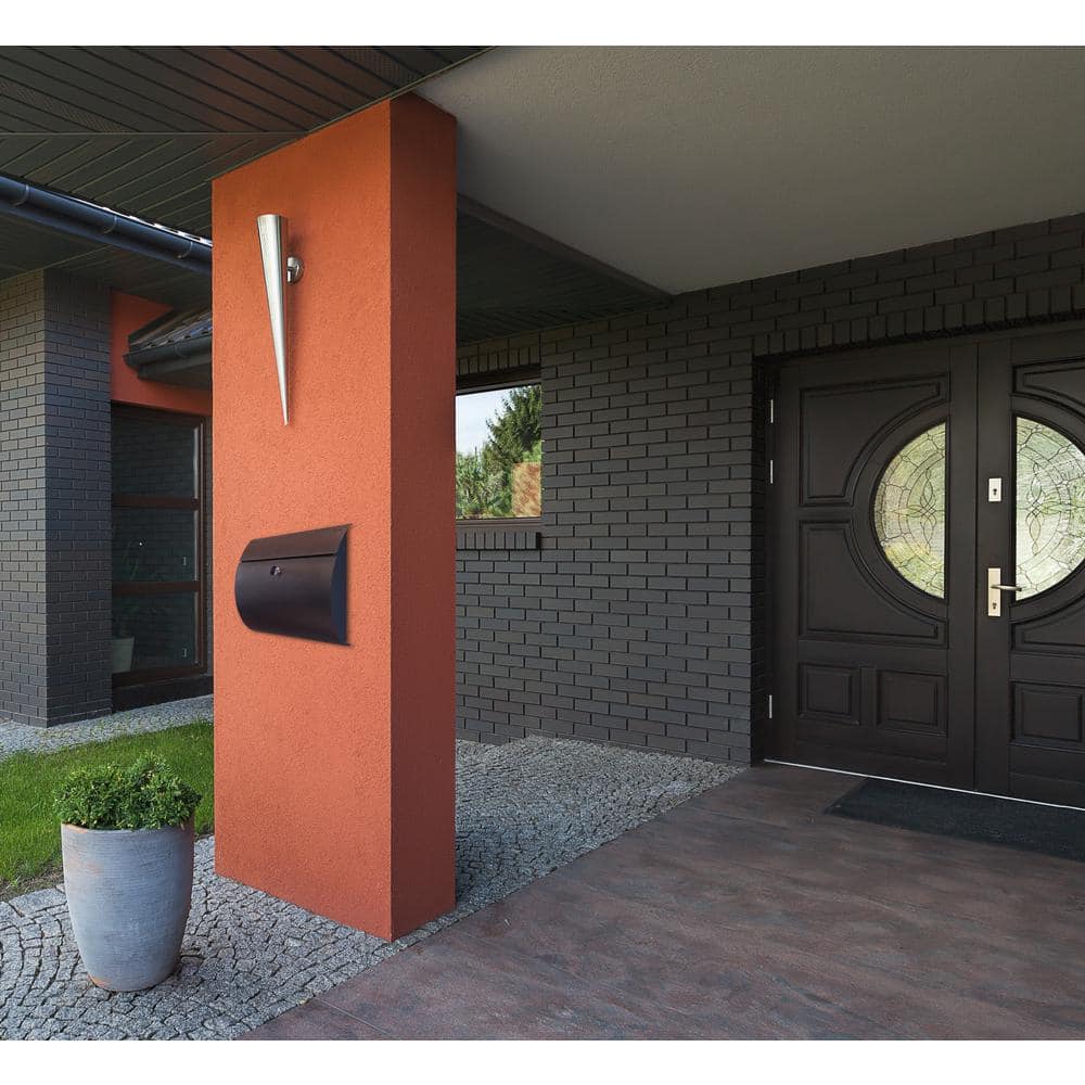 Black Locking Wall Mounted Steel Mailbox