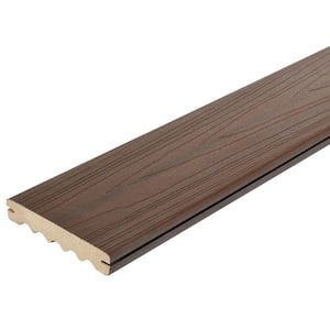 ArmorGuard 15/16 in. x 5-1/4 in. x 12 ft. Brazilian Walnut Grooved Edge Capped Composite Decking Board