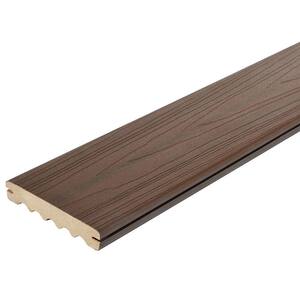 ArmorGuard 1 in. x 5-1/4 in. x 1 ft. Brazilian Walnut Grooved Edge Capped Composite Decking Board Sample