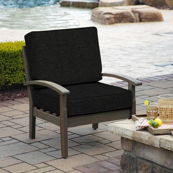 Arden Selections ProFoam 22 in. x 22 in. 2-Piece Plush Deep Seating Outdoor Lounge Chair Cushion in Onyx Black